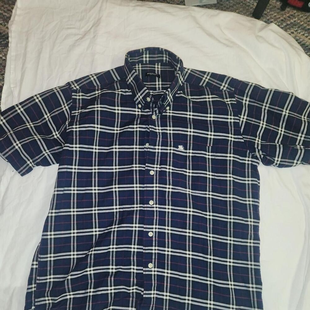 Burberry Men's Navy and Blue Shirt